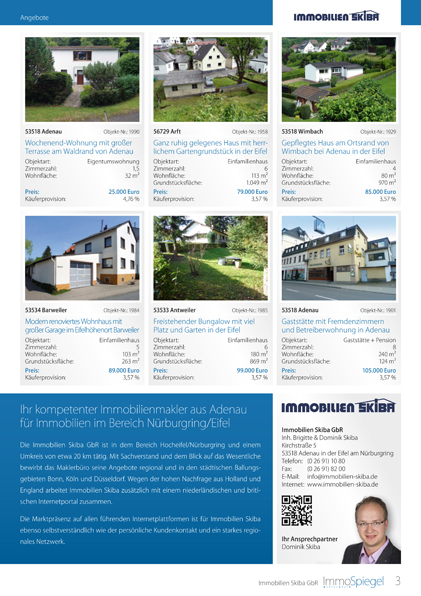 ImmoSpiegel Mittelrhein – Immobilien Skiba - Ihr Immobilienmakler aus Adenau in der Eifel