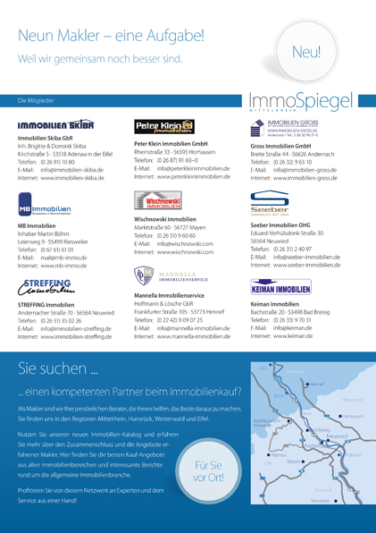 ImmoSpiegel Mittelrhein – Immobilien Skiba - Ihr Immobilienmakler aus Adenau in der Eifel