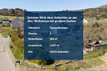 Schöner Blick über Antweiler an der Ahr: Wohnhaus mit großem Garten - Haus in Antweiler