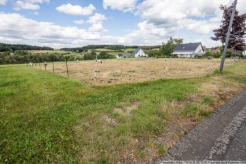 Panoramablick über Wiesen und Felder - Baugrundstück am Ortsrand von Borler - Seitenansicht