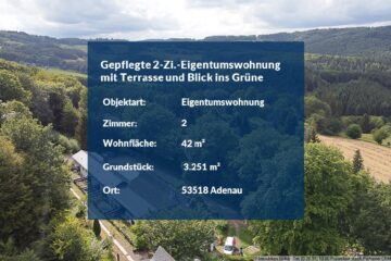 Gepflegte 2-Zimmer-Eigentumswohnung mit Terrasse und Blick ins Grüne in sehr ruhiger Lage - Eigentumswohnung Adenau