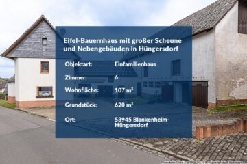 Eifel-Bauernhaus mit großer Scheune und Nebengebäuden in Blankenheim-Hüngersdorf - Eifel-Bauernhaus in Hüngersdorf