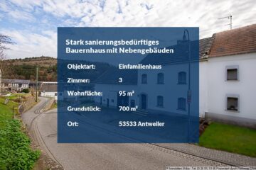 Stark sanierungsbedürftiges Bauernhaus mit viel Platz in Scheune und Stall in Antweiler/Ahr - Bauernhaus Antweiler